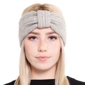 Light Grey Knot Knit Winter Headband - Warm Headband - Brand New